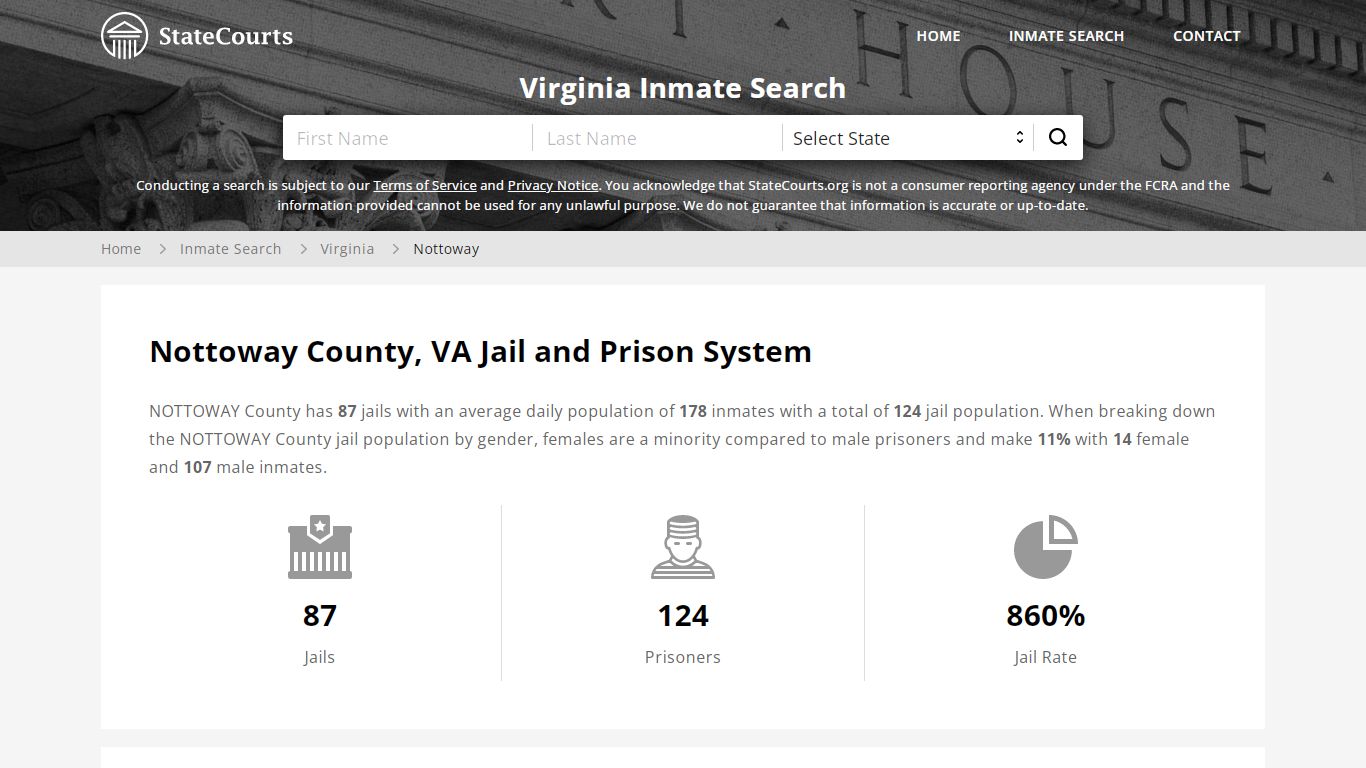 Nottoway County, VA Inmate Search - StateCourts
